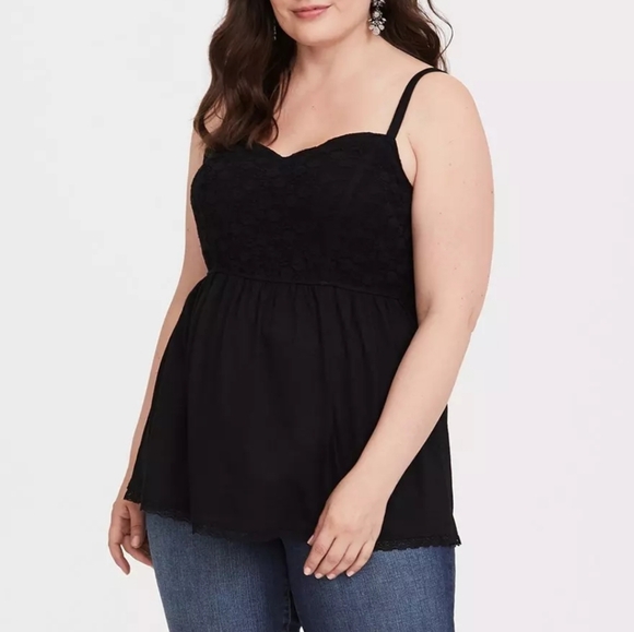Torrid lace babydoll cami peplum top - Picture 2 of 9